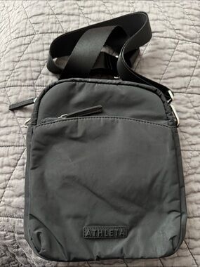 Athleta Black Compact Nylon Vertical Crossbody Sling